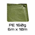 Plandeka polietylenowa 6x10 m 160 g/m² HDPE/LDPE z oczkami