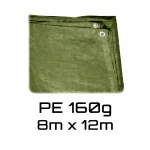 Plandeka polietylenowa 8x12 m 160 g/m² HDPE/LDPE z oczkami