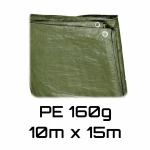 Plandeka polietylenowa 10x15 m 160 g/m² HDPE/LDPE z oczkami