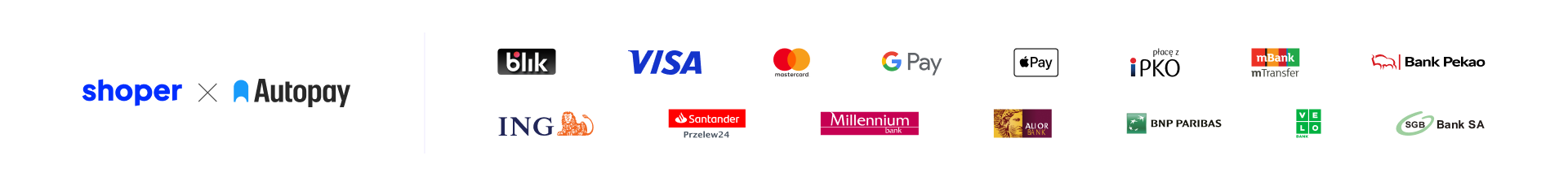 Metody płatności obsługiwane przez Autopay
